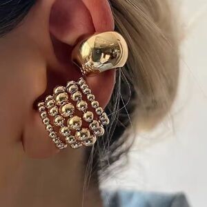Anthropologie Gold and Silver Beaded Earrings